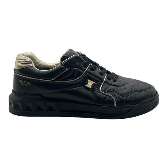 Size 13US - Valentino One Stud Low-Top Black Men´s...